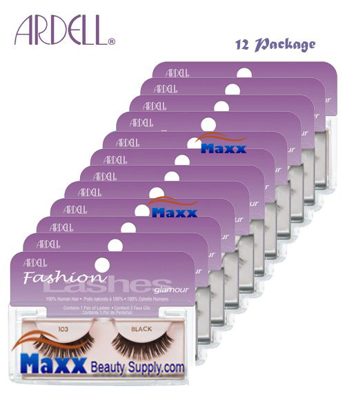 12 Package - Ardell Fashion Lashes Eye Lashes 103 - Black